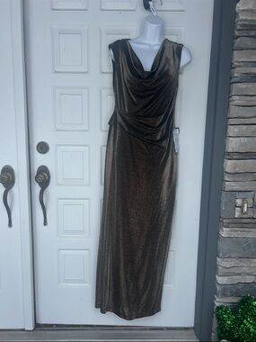 Connected Apparel Metallic Maxi Dress NWT